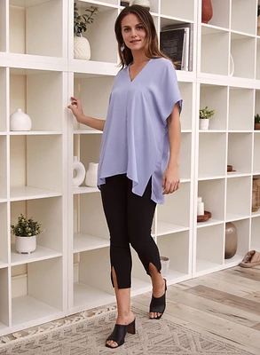 Slit Hem Pull-On Capris