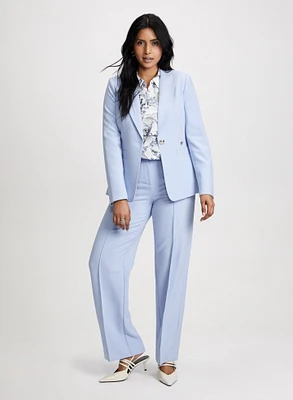 Single Button Jacket & Wide Leg Pants