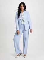 Single Button Jacket & Wide Leg Pants