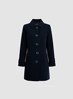 Button Front Tricotine Coat