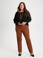 Chiffon Sleeve Top & Straight Leg Jeans