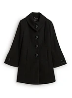 Stretch Wool Blend Coat