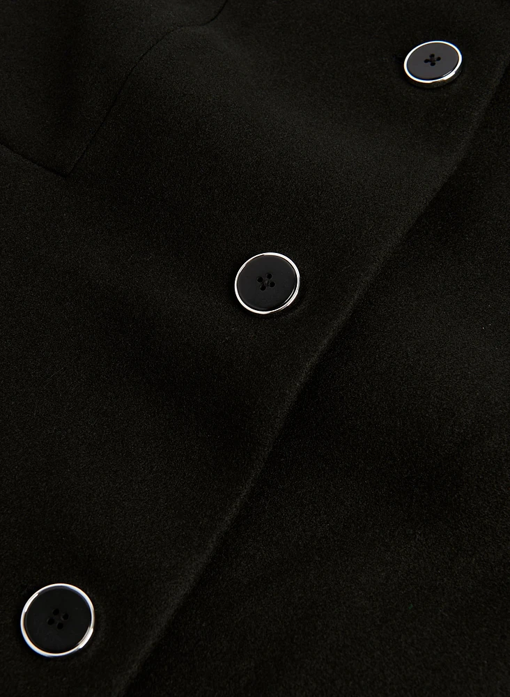 Stretch Wool Blend Coat