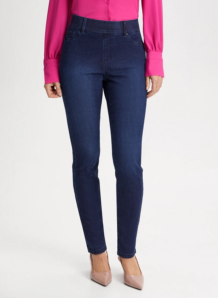 Slim Leg Pull-On Jeans