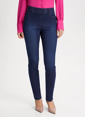 Slim Leg Pull-On Jeans