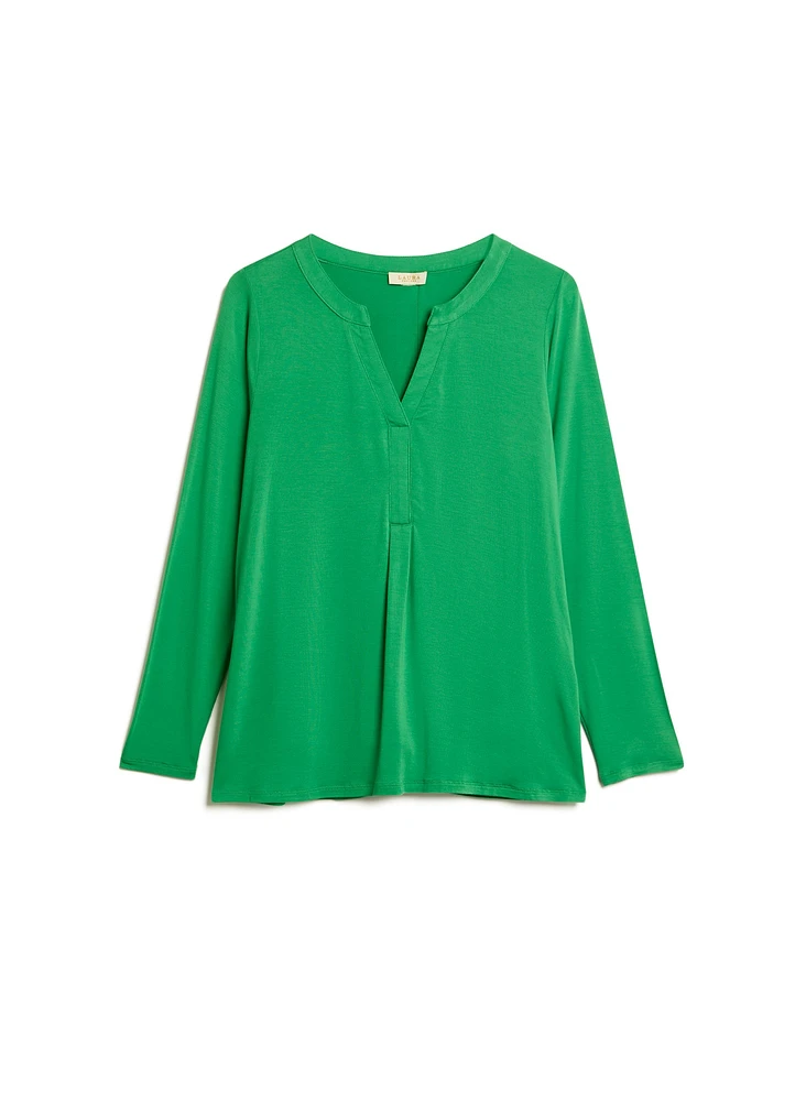 3/4 Sleeve Button Detail Top