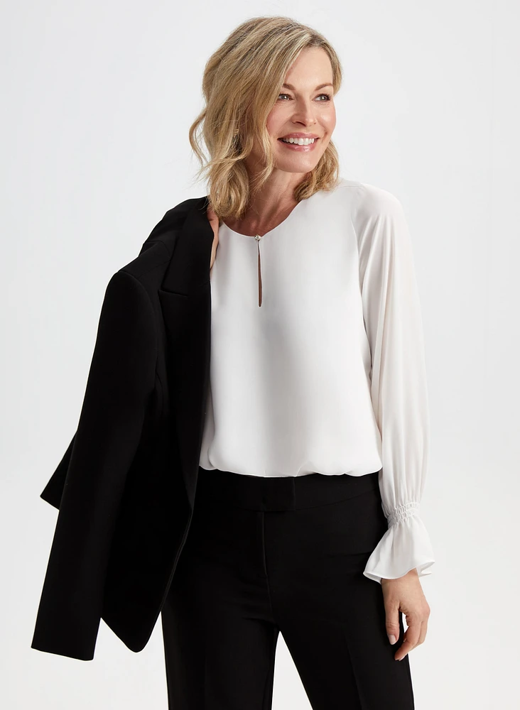 Long Sleeve Double Layer Blouse