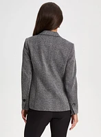 Button Detail Herringbone Blazer