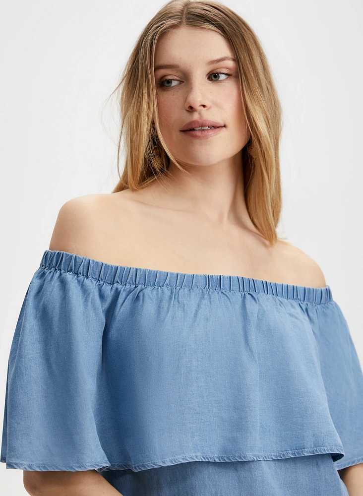 Tencel Off The Shoulder Dress