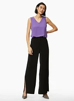 Slit Detail Wide Leg Pants