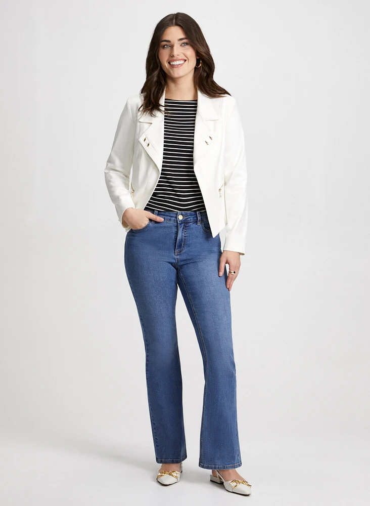 Zip Detail Jacket & Chain Trim Jeans