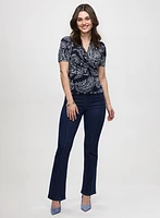 Paisley V-Neck Top & Bootcut Jeans