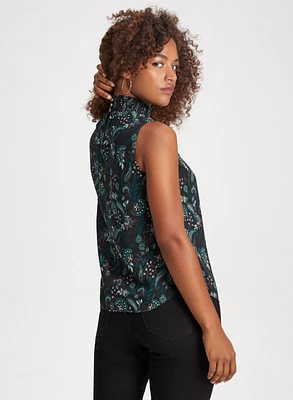 Sleeveless Paisley Print Blouse