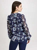 Blouse à motif jacquard mélangé