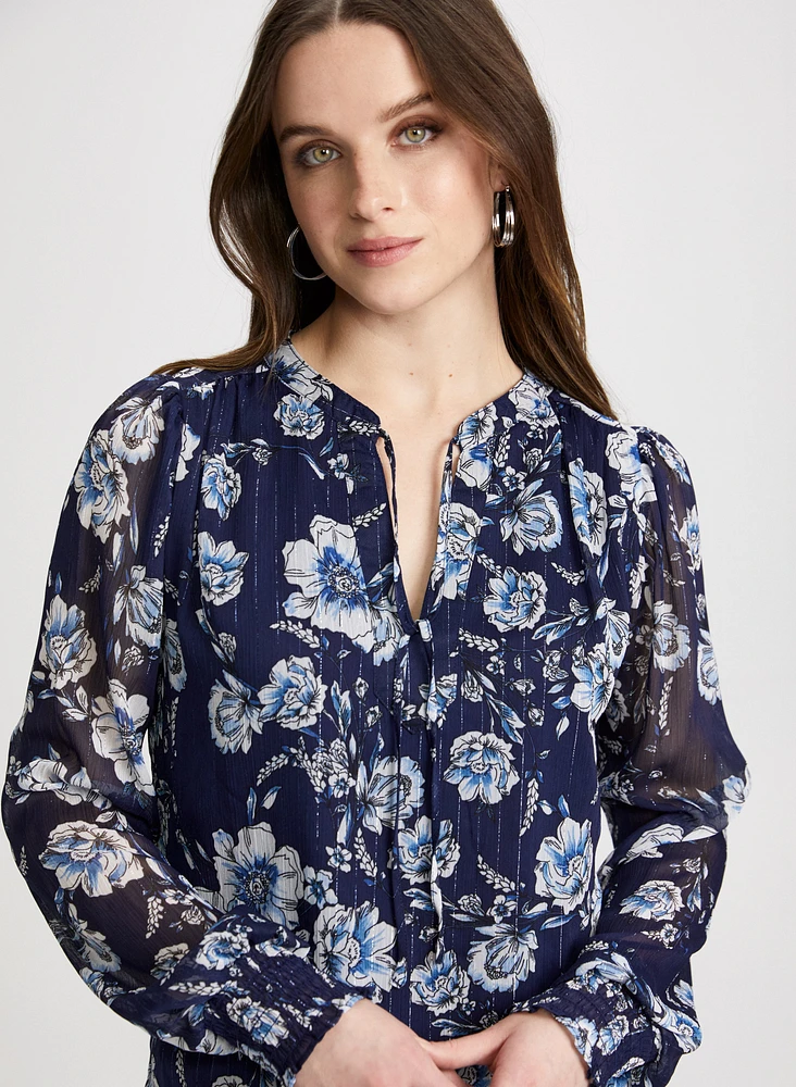 Blouse à motif jacquard mélangé