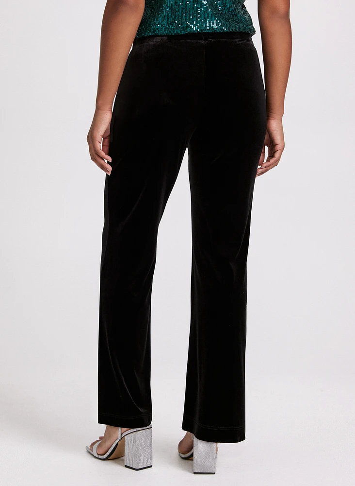 Olivia Velour Wide-Leg Pants – Short