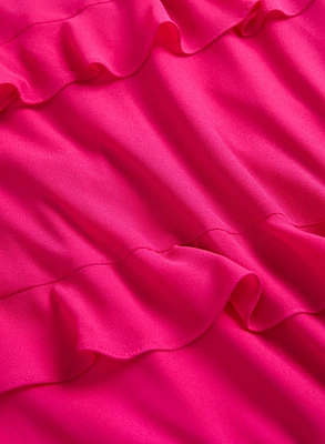 Ruffle Detail Chiffon Dress