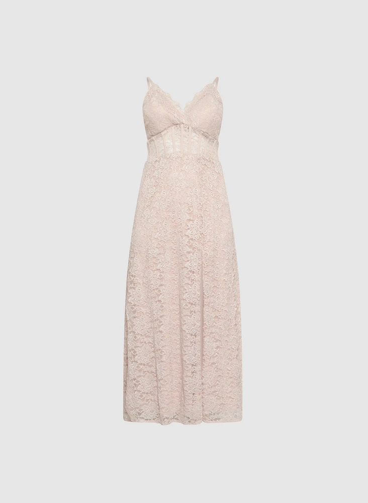 Corset-Style Lace Dress