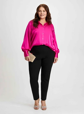 Satin Blouse & Bow Detail Pants