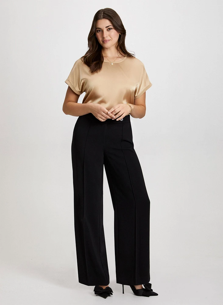 Haut satiné et pantalon coupe Olivia