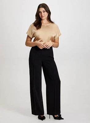 Haut satiné et pantalon coupe Olivia