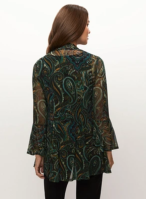 Paisley Print Open Front Top