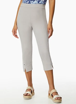 Pull-On Side Slit Capris