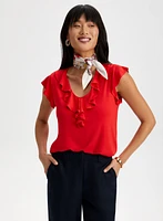Cap Sleeve Ruffle Tee