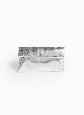 Textured Metallic Envelope Clutch