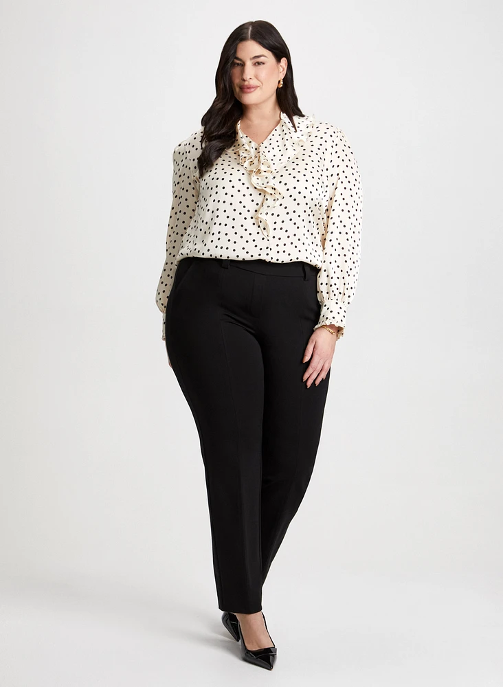 Polka Dot Top & Straight Leg Pants