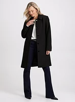 Stretch Wool Blend Coat