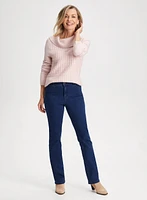 Cowl Neck Sweater & Bootcut Jeans