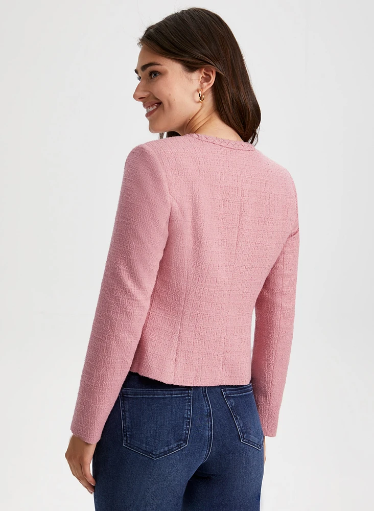 Blazer en tissu bouclé à poches