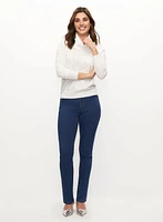 Argyle Knit Sweater & Pull-On Straight Leg Jeans