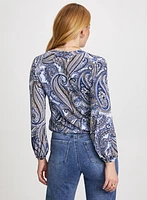 Haut col fendu avec motif cachemire