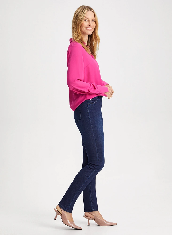 Slim Leg Pull-On Jeans