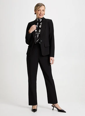 Notch Collar Blazer & Slim Leg Pants