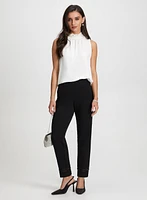 Sofia Pearl Detail Straight-Leg Pants - Regular