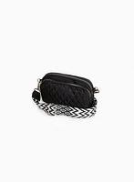 Geometric Strap Quilted Crossbody Bag