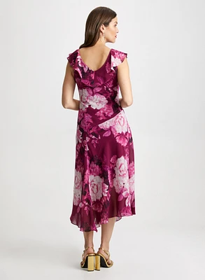 Floral Chiffon Ruffle Dress