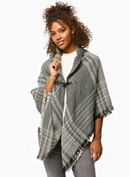 Checkered Print Poncho