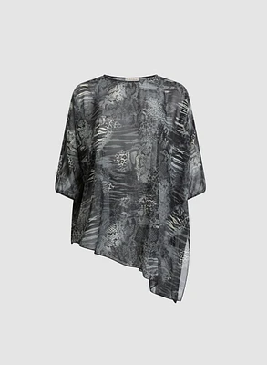 Asymmetric Snake Print Top