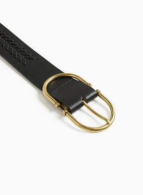 Horseshoe Buckle Braided Belt