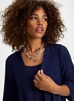 3/4 Sleeve Knit Cover-Up