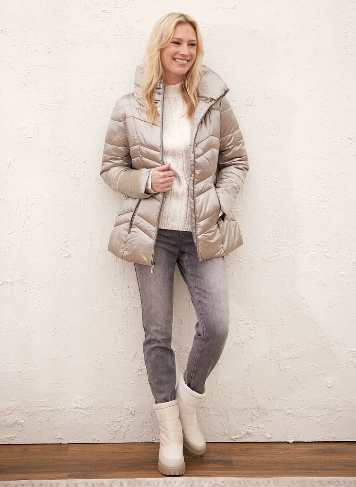 Chevron Quilted Coat