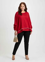 Tiered Sleeve Blouse & Slim Leg Pants