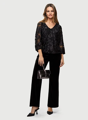 Floral Velour Top & Pants