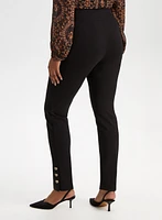 Pull-On Button Detail Pants