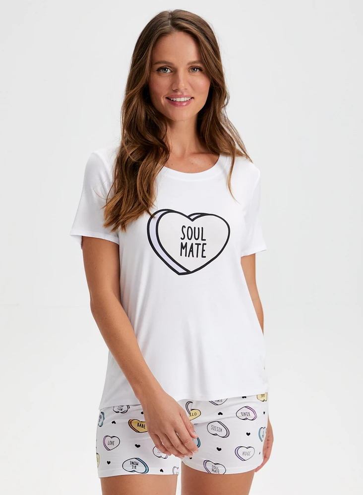 Graphic Print PJ Top