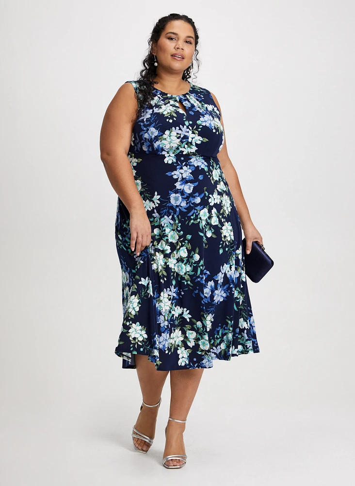 Robe florale à taille empire